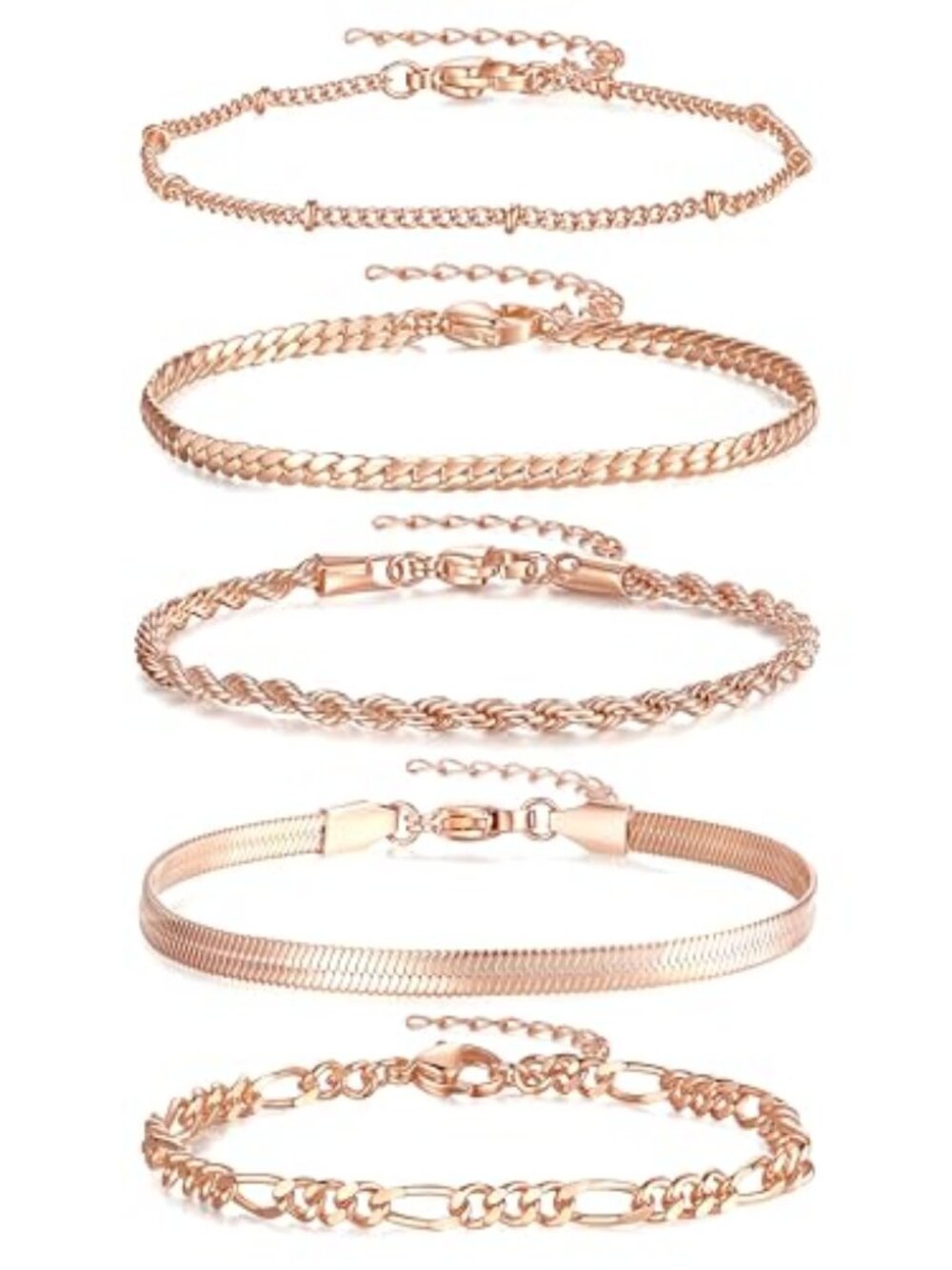 New -  Gold Bracelets for Women, Dainty 14K Gold Plated Stackable Bracelet Stack
